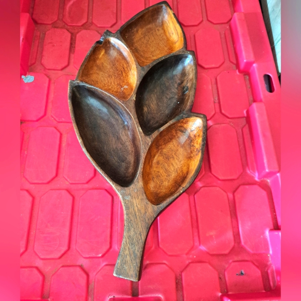 Wood serving tray